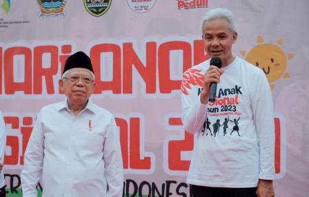 Di Depan Wapres Ma’ruf Amin, Ganjar Sampaikan Anak-anak Jateng Terlibat Perencanaan Pembangunan